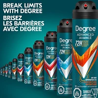 Degree Men Advanced Dry Spray Antiperspirant Deodorant for 72H Sweat and Odour Protection Adventure with MotionSense® Technology 107 g