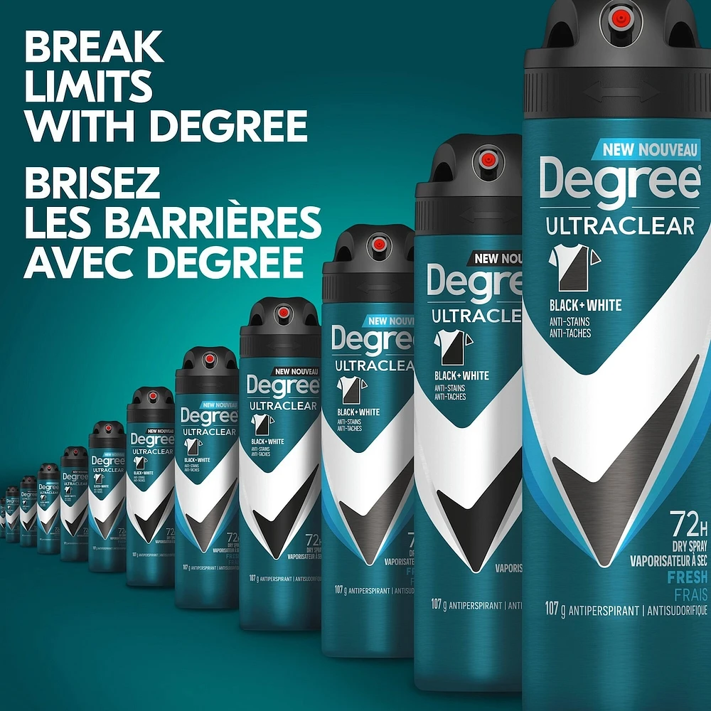 Degree Men Antiperspirant Dry Spray UltraClear Black + White® Fresh antibacterial odour protection 107 GR