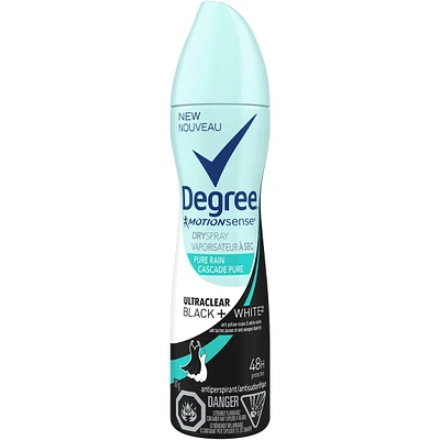 Dove Black+White Dry Spray Antiperspirant Pure Rain antibacterial odour protection 107 GR