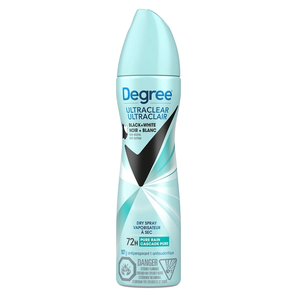 Dove Black+White Dry Spray Antiperspirant Pure Rain antibacterial odour protection 107 GR