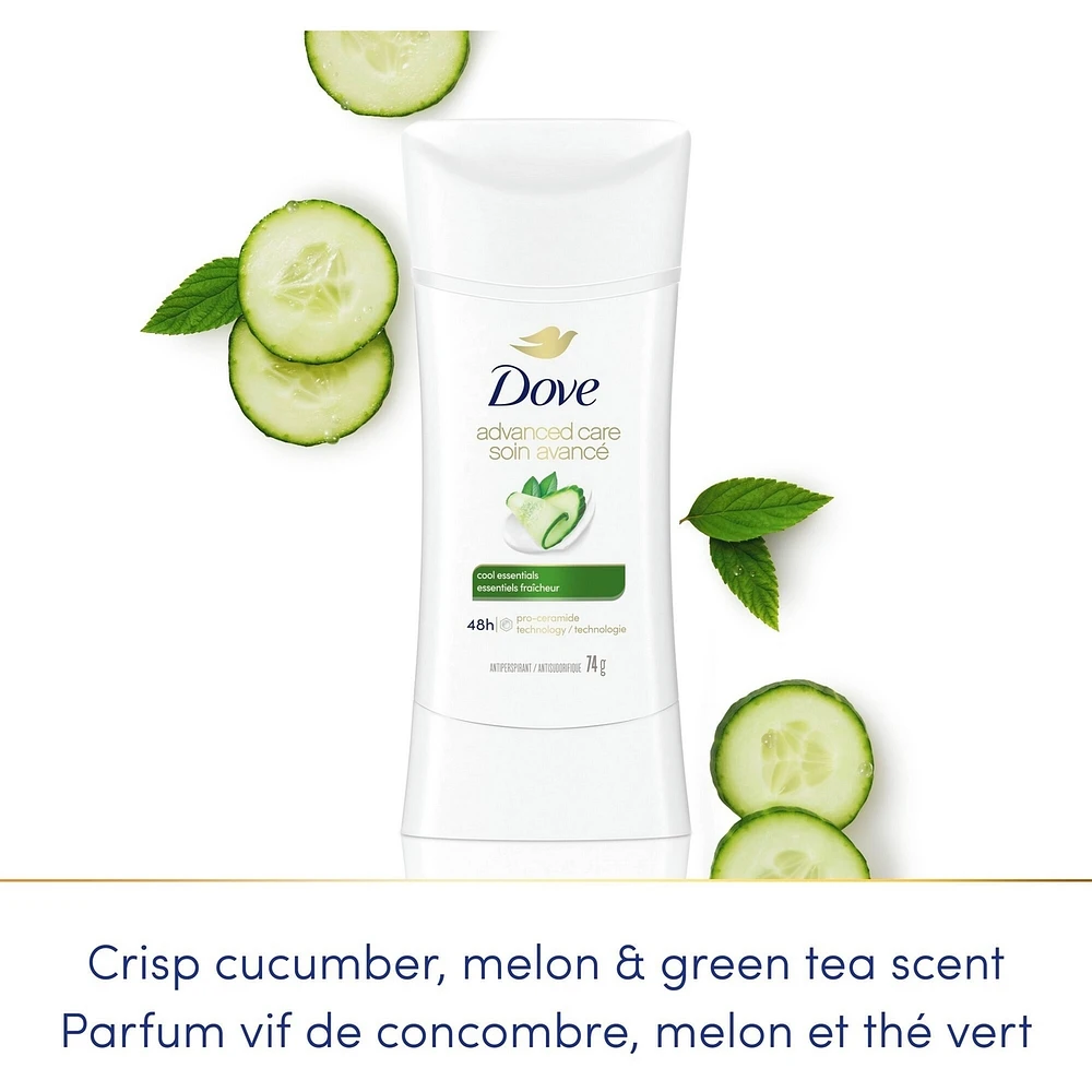 Dove Advanced Care Antiperspirant Stick For Smooth Underarms Cool Essentials antibacterial odour protection 74 g