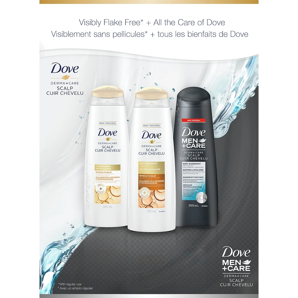 Dove Men+Care Derma+Care Scalp 2in1 Shampoo + Conditioner Anti-Dandruff Itch Relief 355 ML