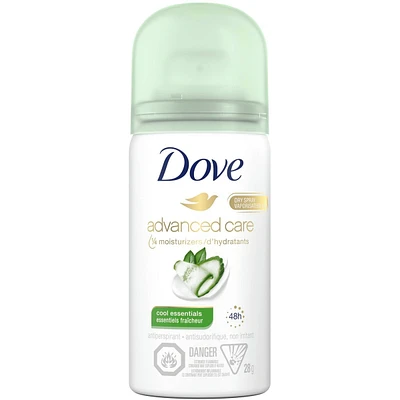 Vaporisateur sec Antisudorifique Dove Essentiels fraîcheur protection antibactérienne contre les odeurs 28 GR