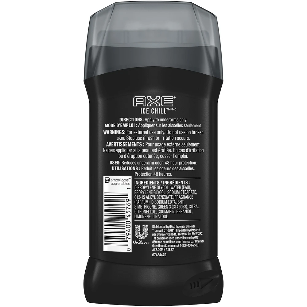 Deodorant  AXE  Ice Chill protection antibactérienne contre les odeurs 85 GR