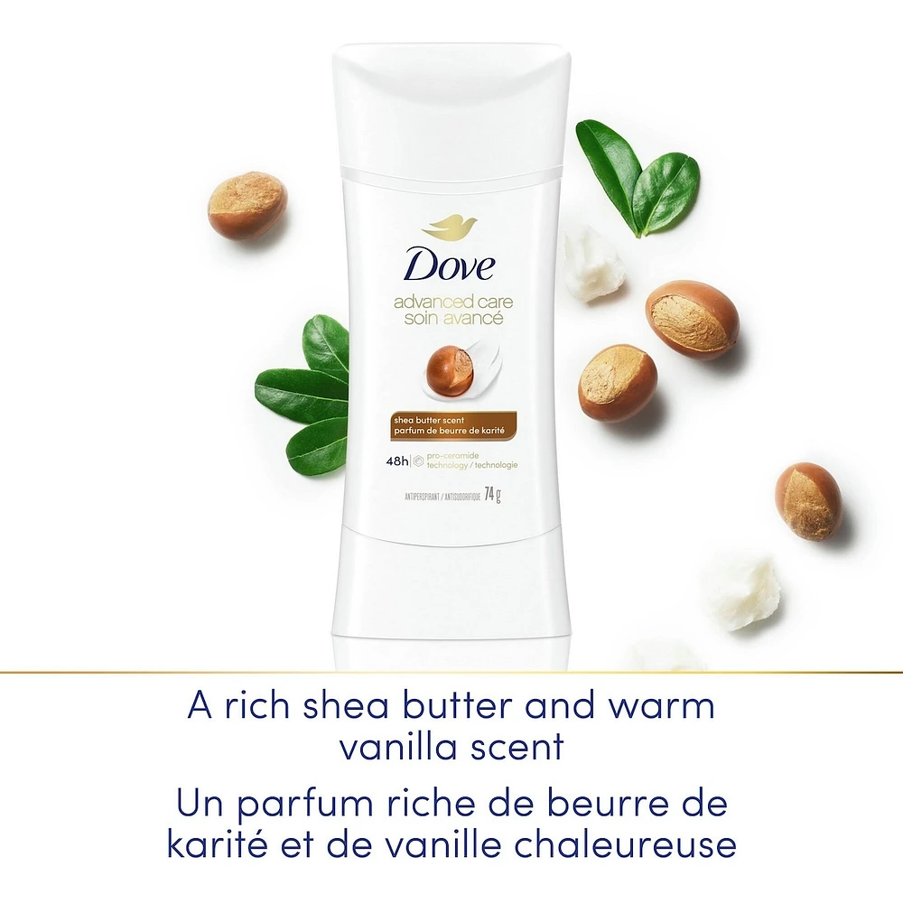 Antisudorifique en bâton pour femmes Beurre de Karité protection 48 h et des aisselles douces et lisses 74 g