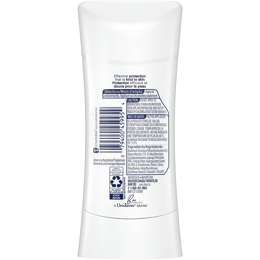 Dove Advanced Care Antiperspirant Deodorant Stick Unscented antibacterial odour protection