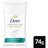 Dove Advanced Care Antiperspirant Deodorant Stick Unscented antibacterial odour protection