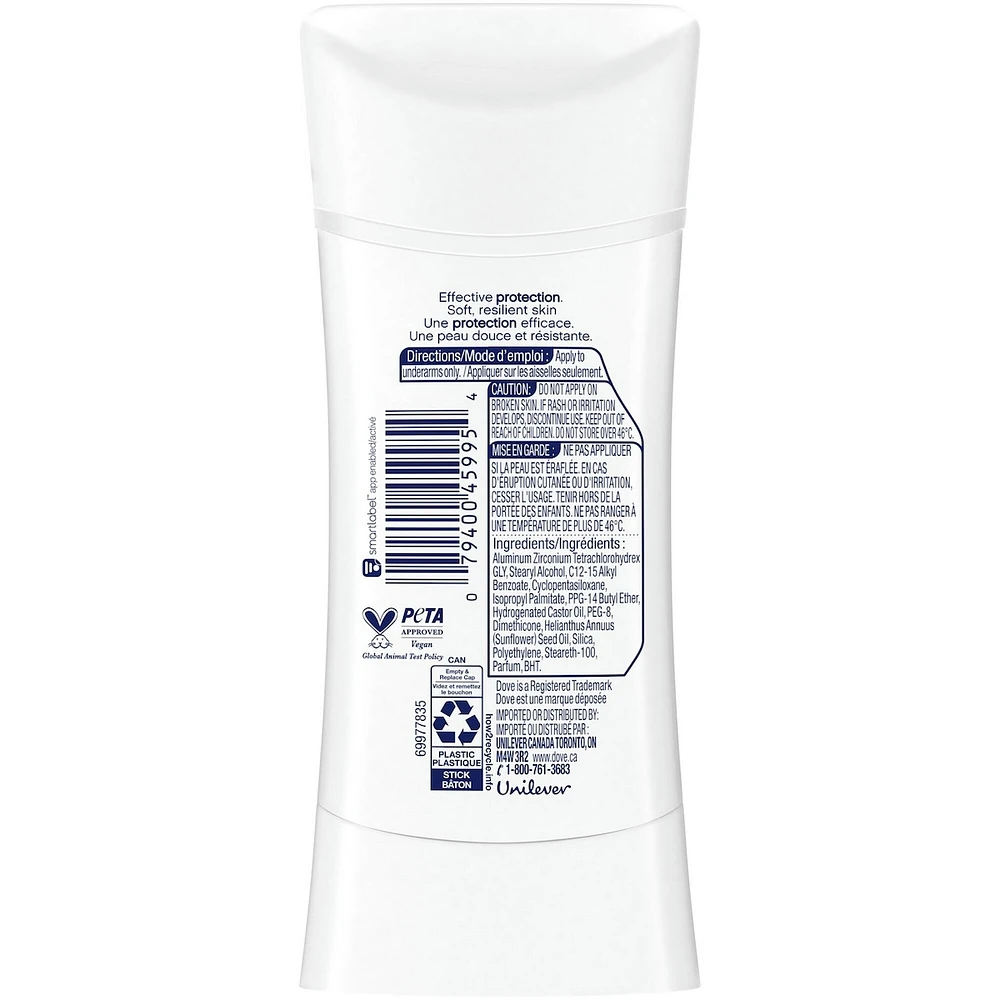Dove Advanced Care Antiperspirant Deodorant Stick Unscented antibacterial odour protection