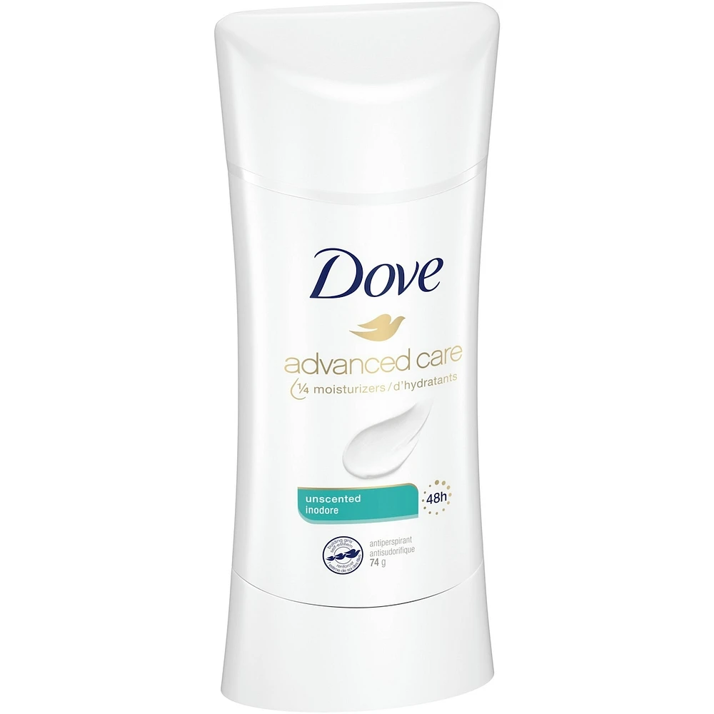 Dove Advanced Care Antiperspirant Deodorant Stick Unscented antibacterial odour protection