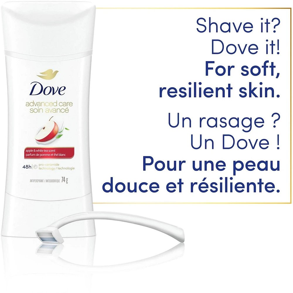 Dove Antiperspirant Deodorant Stick Apple and White Tea Scent antibacterial odour protection 74g
