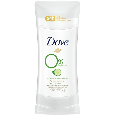 Dove 0% Aluminum Deodorant for smooth underarms Cucumber & Green Tea antibacterial odour protection 74 g