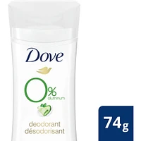Dove 0% Aluminum Deodorant for smooth underarms Cucumber & Green Tea antibacterial odour protection 74 g