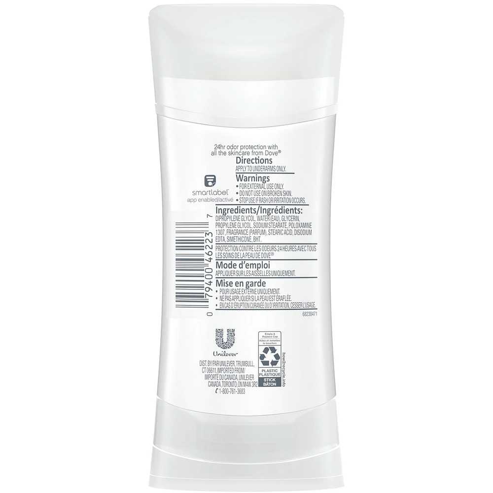 Dove 0% Aluminum Deodorant for smooth underarms Coconut and Pink Jasmine antibacterial odour protection 74 g