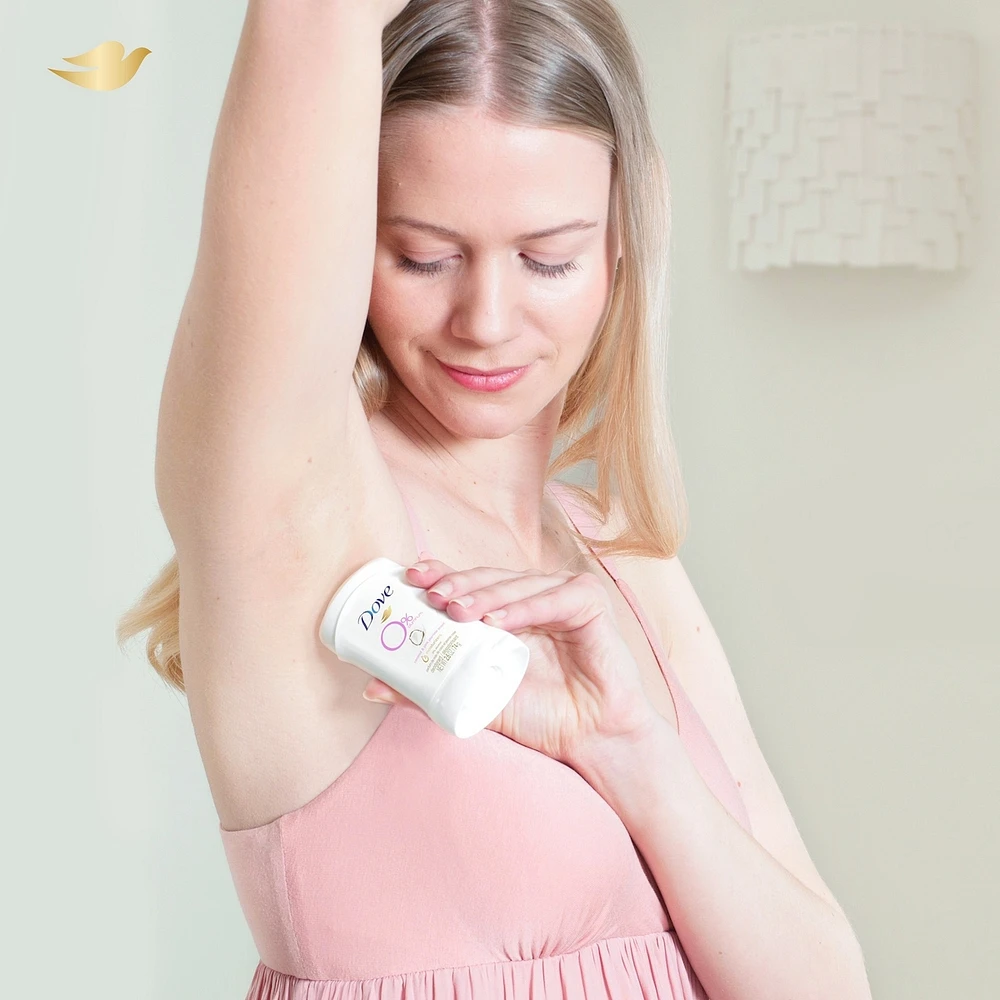 Dove 0% Aluminum Deodorant for smooth underarms Coconut and Pink Jasmine antibacterial odour protection 74 g