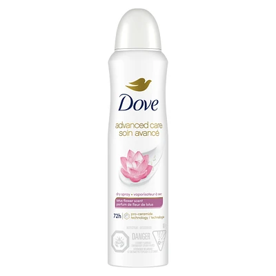 Dove Nourishing Secrets Antiperspirant Dry Spray Lotus Flower Scent antibacterial odour protection 107 g