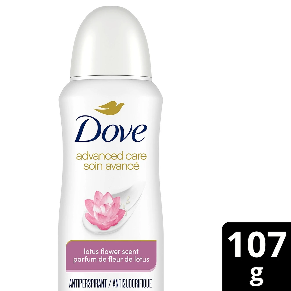 Dove Nourishing Secrets Antiperspirant Dry Spray Lotus Flower Scent antibacterial odour protection 107 g