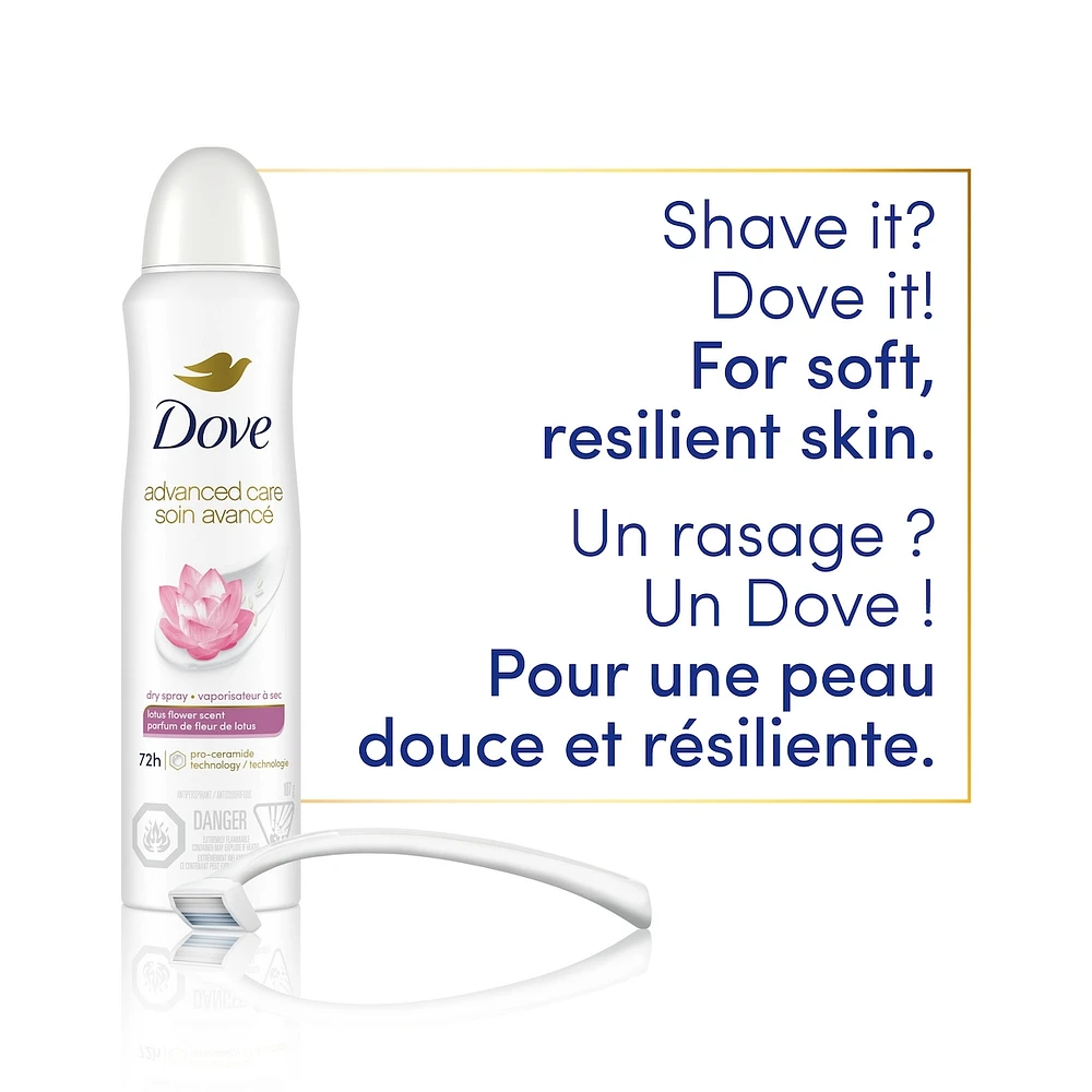 Dove Nourishing Secrets Antiperspirant Dry Spray Lotus Flower Scent antibacterial odour protection 107 g