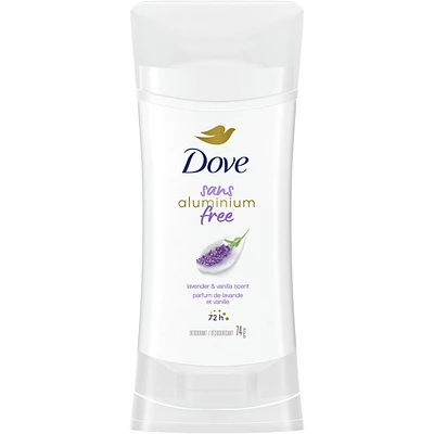 Dove 0% Aluminum Deodorant Stick for 48-hour odour protection Lavender & Vanilla Scent aluminum-free deodorant for smooth underarm