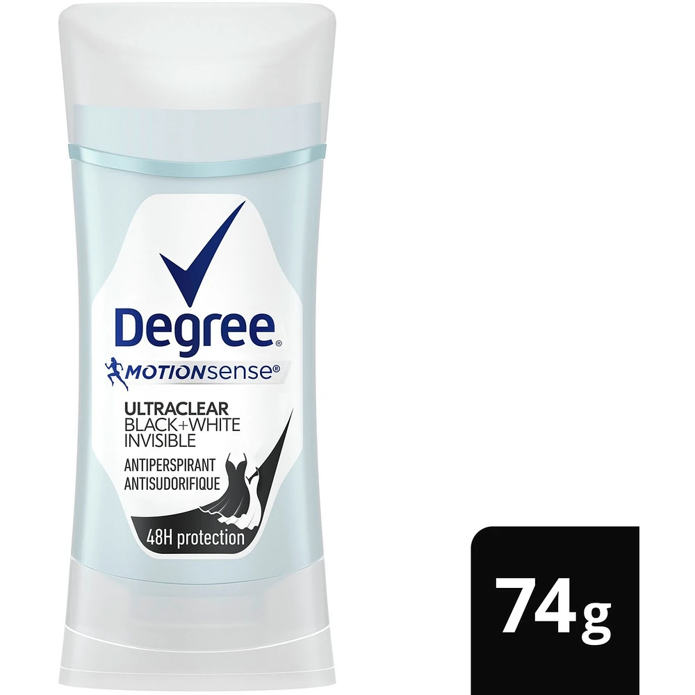 Antisudorifique en bâton pour une protection de 48 h contre les odeurs Degree for Women Ultraclear Black+White protection antibactérienne contre les odeurs 74 g