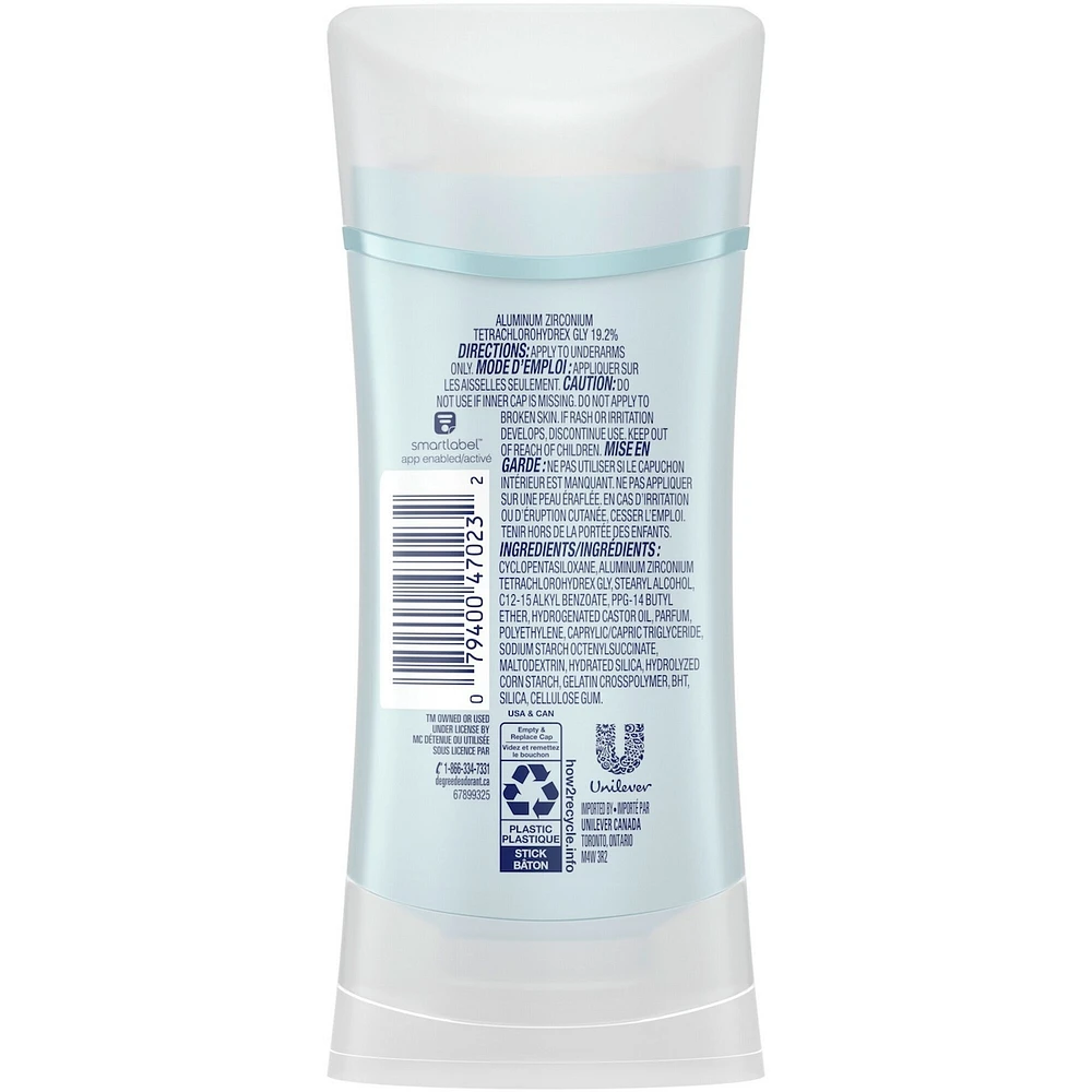 Antisudorifique en bâton pour une protection de 48 h contre les odeurs Degree for Women Fraîcheur Matin protection antibactérienne contre les odeurs 74 g