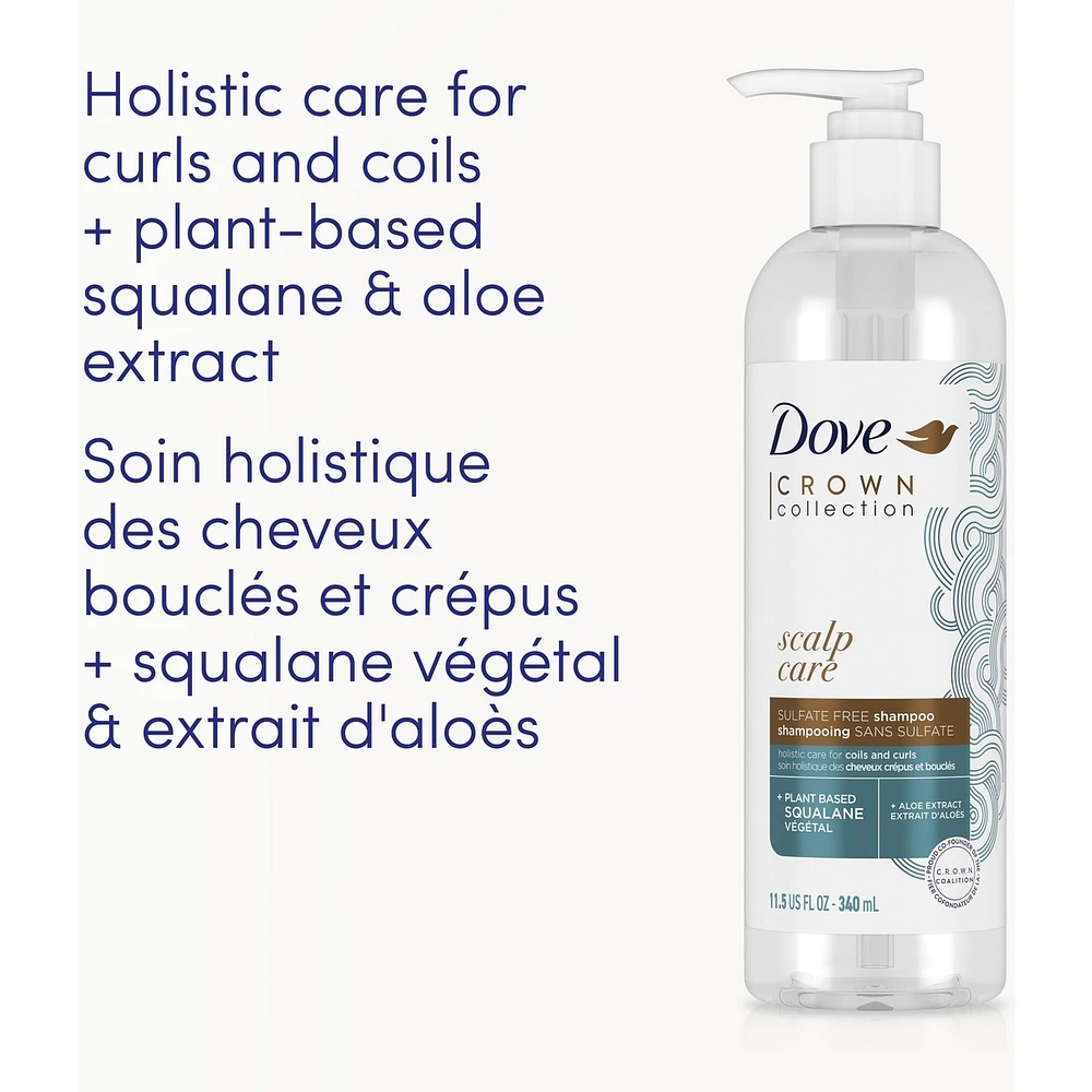 CROWN Collection Scalp Care Sulfate-Free Shampoo for coily and curly hair with plant-based squalane and aloe extract
