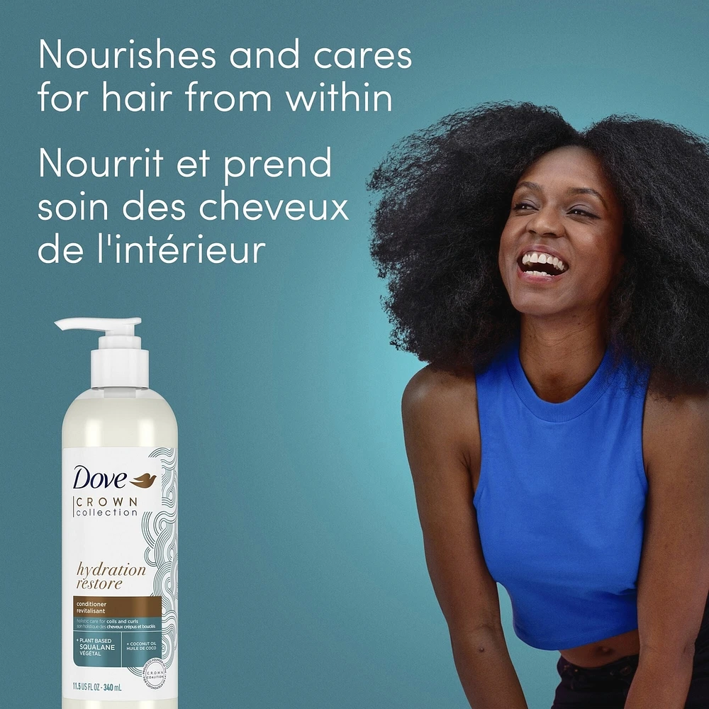 CROWN Collection Hydration Restore Conditioner for coily and curly hair with plant-based squalane and coconut oil