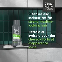 Dove Men+Care 2 in 1 Shampoo and Conditioner for daily use Fresh and Clean with caffeine and menthol 89mL