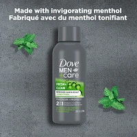 Dove Men+Care 2 in 1 Shampoo and Conditioner for daily use Fresh and Clean with caffeine and menthol 89mL