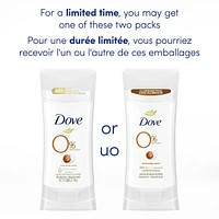 Désodorisant en Bâton pour 48 h de protection contre les odeurs Dove 0 % Aluminium Beurre de karité désodorisant sans aluminium pour des aisselles lisses 74 g