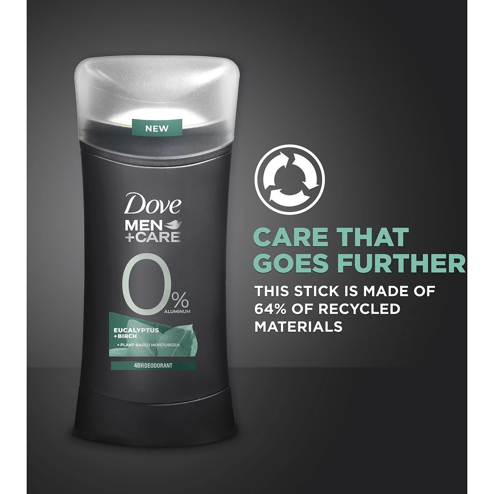 Dove Men+Care  Deodorant Stick for 48h odour protection Eucalyptus + Birch with 0 % Aluminum 74 g