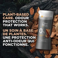 Men+Care 0% Aluminum Déodorant 72h Men's Aluminum-Free Deodorant Sandalwood & Amber Scent with Plant-Based Moisturizer