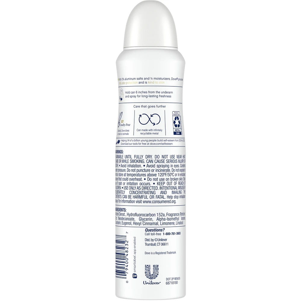 0% Aluminum Deodorant Spray For 48 Hour Protection Coconut & Pink Jasmine Aluminum Free Women's Deodorant 113 g