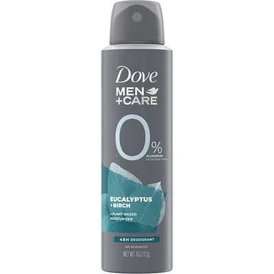 Dove Men+Care  Deodorant Spray aluminum free deodorant for men Eucalyptus & Birch naturally derived plant-based moisturizer 113 g