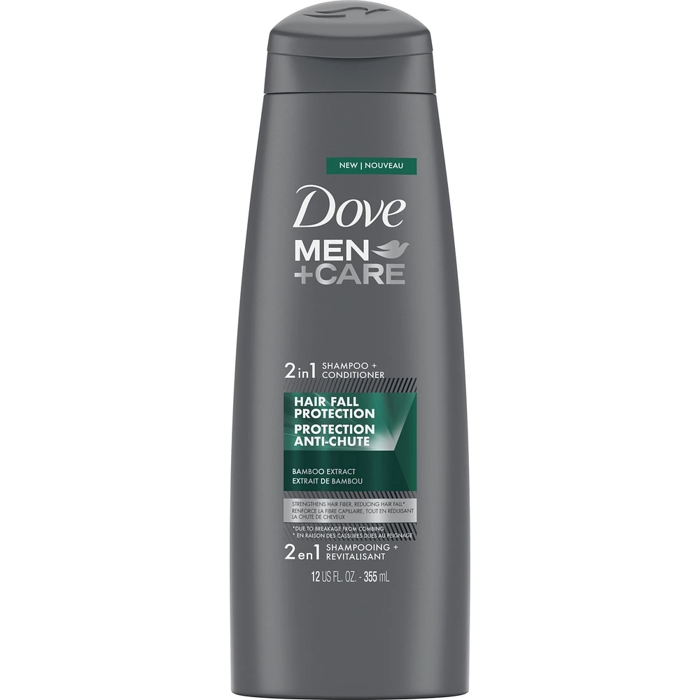 Dove Men+Care Hair Fall Protection 2-in-1 Shampoo and Conditioner Strengthens Hair Fiber with Bamboo Extract 355 ml