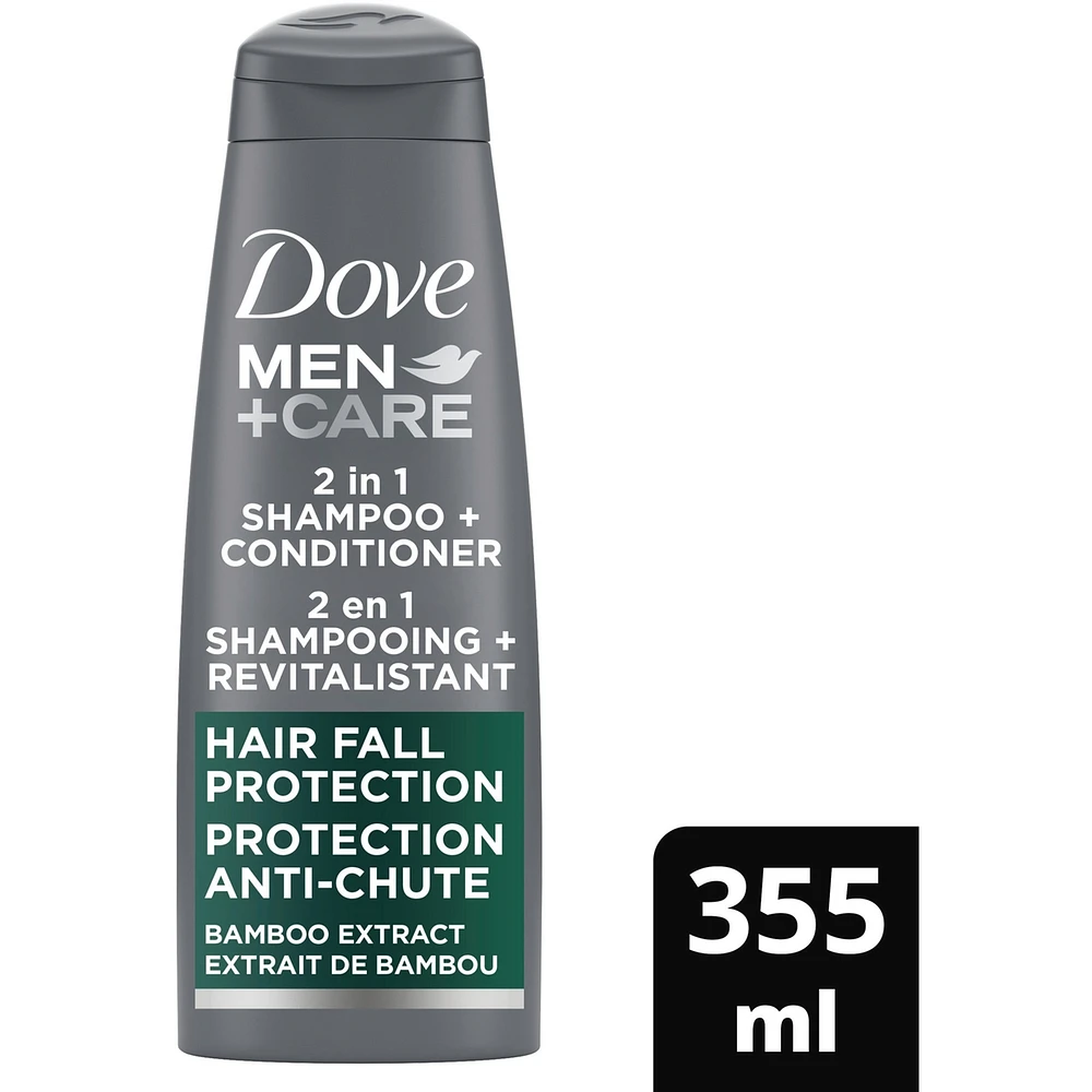 Dove Men+Care  Hair Fall Protection 2-in-1 Shampoo and Conditioner Strengthens Hair Fiber with Bamboo Extract 355 ml