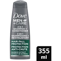 Dove Men+Care  Hair Fall Protection 2-in-1 Shampoo and Conditioner Strengthens Hair Fiber with Bamboo Extract 355 ml