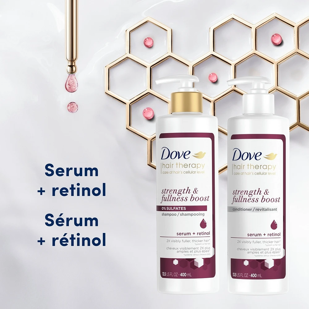 Dove Hair Therapy Conditioner for fine, thin hair Strength & Fullness Boost for 2X visibly fuller, thicker hair 400 ml