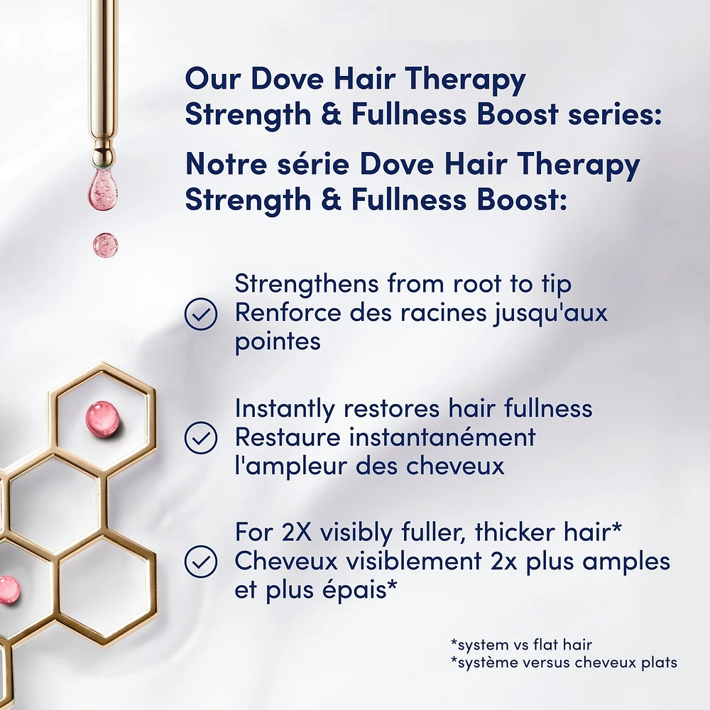 Dove Hair Therapy Conditioner for fine, thin hair Strength & Fullness Boost for 2X visibly fuller, thicker hair 400 ml