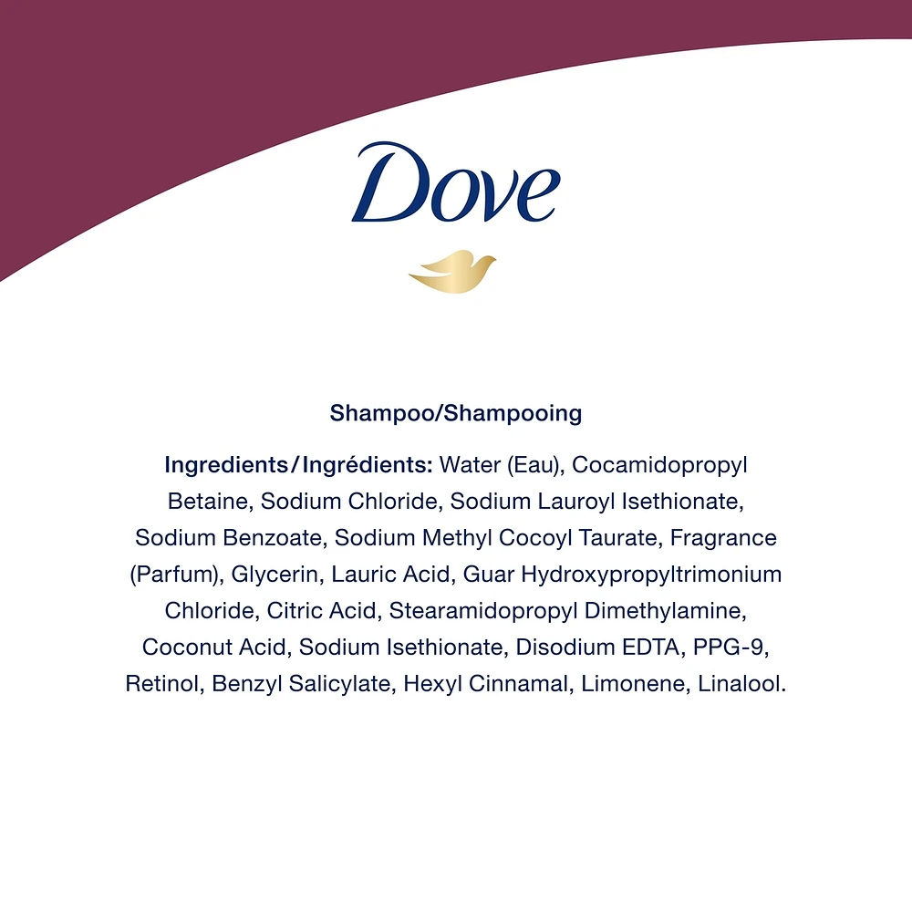 Dove Hair Therapy Shampoo for fine, thin hair Strength & Fullness Boost 0% sulfates shampoo for 2X visibly fuller, thicker hair 400 ml