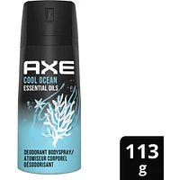 AXE  Deodorant Body Spray Long lasting odour protection with 48 hour light & refreshing scent Cool Ocean men’s deodorant formulated without aluminum 113 g
