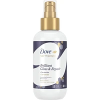 Dove Hair Therapy Leave-In Hair Serum for brilliant shine & healthy smoothness Brilliant Gloss & Repair hair care for damaged and colour-treated hair 162 ml