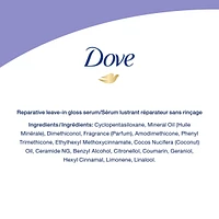 Dove Hair Therapy Leave-In Hair Serum for brilliant shine & healthy smoothness Brilliant Gloss & Repair hair care for damaged and colour-treated hair 162 ml