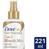 Dove Hair Therapy 7-in-1 Miracle Mist Leave-In Multitasking Hair Spray for visibly damaged hair + Vitamin C & Amino Serum to strengthen and nourish hair 221 ml