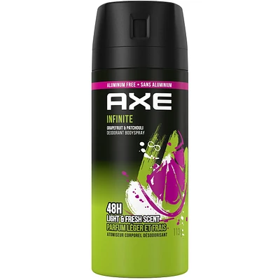 Infinite Deodorant Body Spray for long-lasting odour protection Grapefruit & Patchouli men’s deodorant formulated without aluminum