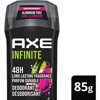 Désodorisant en Bâton pour une protection longue durée contre les odeurs AXE Infinite Pamplemousse et Patchouli formulé sans aluminium