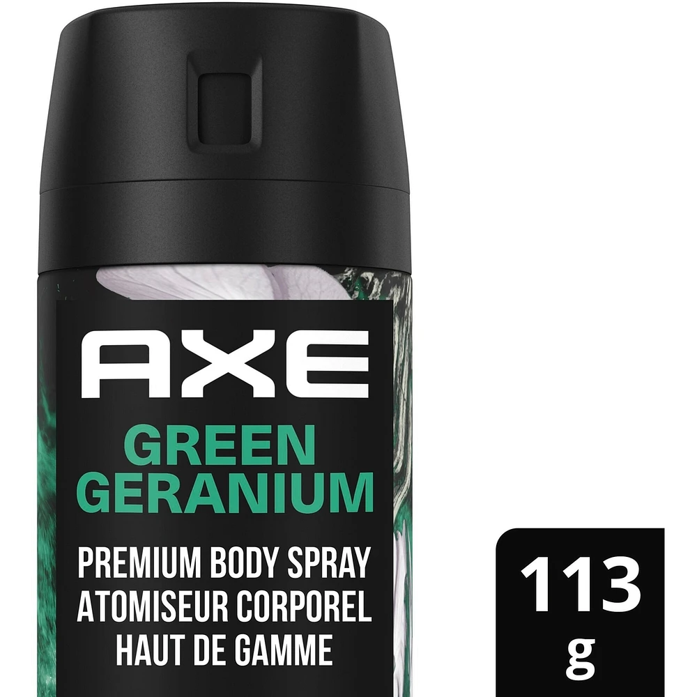 Fine Fragrance Collection Premium Body Spray for Men Green Geranium deodorant with 72H odour protection and freshness Infused with Geranium, Cedar, and Patchouli Essential Oils