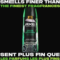 Fine Fragrance Collection Premium Body Spray for Men Green Geranium deodorant with 72H odour protection and freshness Infused with Geranium, Cedar, and Patchouli Essential Oils