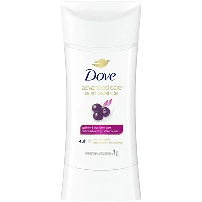 Advanced Care Antiperspirant Stick for 48-hour sweat and odour protection Açaí Berry &  Lotus Flower non-irritating deodorant with 0% ethanol alcohol
