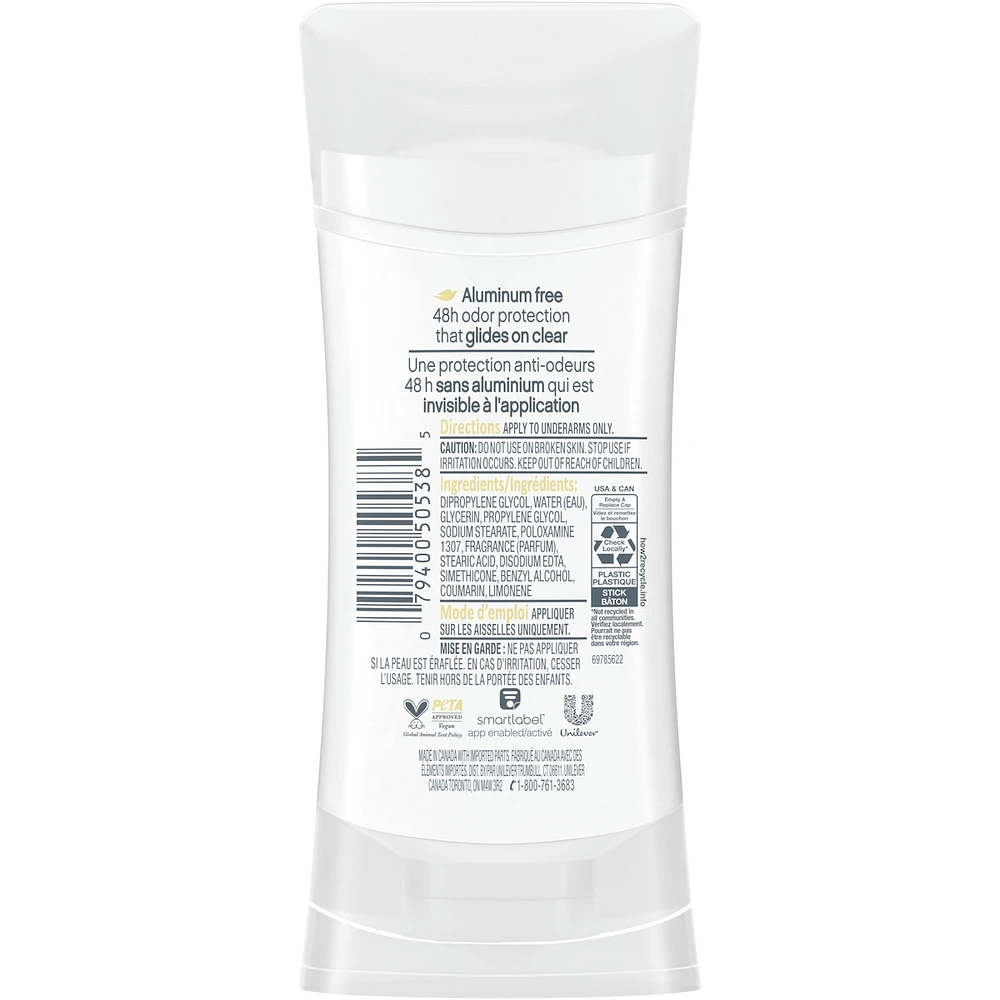 0% Aluminum Oat Milk & Vanilla Scent 48h Aluminum-Free Deodorant for Women with 1/4 Moisturizers for Soft, Smooth Underarms