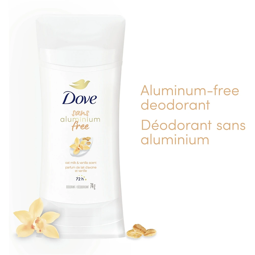 0% Aluminum Oat Milk & Vanilla Scent 48h Aluminum-Free Deodorant for Women with 1/4 Moisturizers for Soft, Smooth Underarms